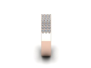 Semi-Set Diamond Wedding Ring in 18ct. Rose Gold: 4.7mm. wide with Round Shared Claw Set Diamonds - 6