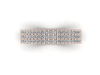 Semi-Set Diamond Wedding Ring in 18ct. Rose Gold: 4.7mm. wide with Round Shared Claw Set Diamonds - 9