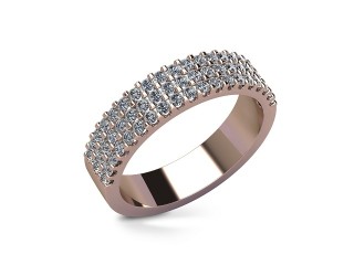 Semi-Set Diamond Wedding Ring in 18ct. Rose Gold: 4.7mm. wide with Round Shared Claw Set Diamonds - 12