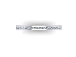 Semi-Set Diamond Wedding Ring in 18ct. White Gold: 2.2mm. wide with Princess Channel-set Diamonds - 9