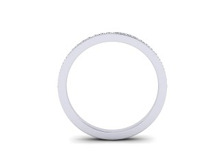Semi-Set Diamond Wedding Ring in 18ct. White Gold: 2.0mm. wide with Round Milgrain-set Diamonds - 3
