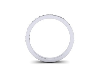 Semi-Set Diamond Wedding Ring in 18ct. White Gold: 2.2mm. wide with Round Milgrain-set Diamonds - 3