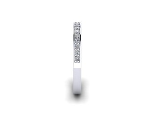 Semi-Set Diamond Wedding Ring in 18ct. White Gold: 2.2mm. wide with Round Milgrain-set Diamonds - 6