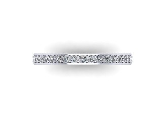 Semi-Set Diamond Wedding Ring in 18ct. White Gold: 2.2mm. wide with Round Milgrain-set Diamonds - 9