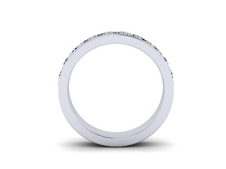 Semi-Set Diamond Wedding Ring in 18ct. White Gold: 4.1mm. wide with Round Milgrain-set Diamonds - 3