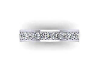 Semi-Set Diamond Wedding Ring in 18ct. White Gold: 4.1mm. wide with Round Milgrain-set Diamonds - 9