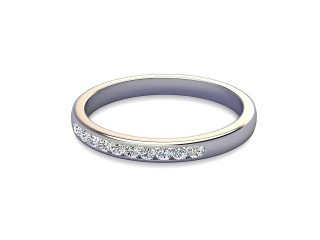 Semi-Set Diamond Wedding Ring in 18ct. White Gold: 2.3mm. wide with Round Channel-set Diamonds-W88-05008.23