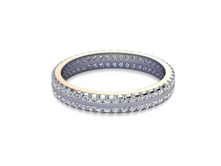 Full-Set Diamond Wedding Ring in 18ct. White Gold: 3.0mm. wide with Round Shared Claw Set Diamonds-W88-05009.30