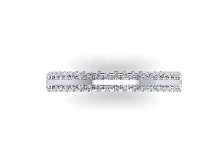 Full-Set Diamond Wedding Ring in 18ct. White Gold: 3.0mm. wide with Round Shared Claw Set Diamonds - 9