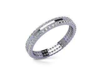 Full-Set Diamond Wedding Ring in 18ct. White Gold: 3.0mm. wide with Round Shared Claw Set Diamonds - 12