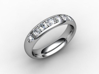 Semi-Set Channel-Set Diamond 18ct. White Gold 4.0mm. Wedding Ring - 12