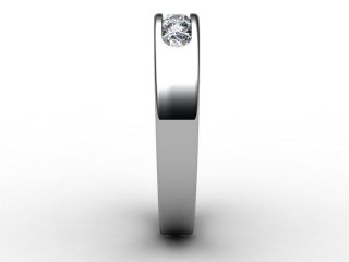 Semi-Set Channel-Set Diamond 18ct. White Gold 5.0mm. Wedding Ring - 6