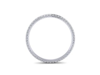 Full-Set Diamond Wedding Ring in 18ct. White Gold: 2.2mm. wide with Round Milgrain-set Diamonds - 3