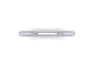 Full-Set Diamond Wedding Ring in 18ct. White Gold: 2.2mm. wide with Round Milgrain-set Diamonds - 9