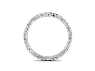 Full-Set Diamond Wedding Ring in 18ct. White Gold: 2.7mm. wide with Round Milgrain-set Diamonds - 3