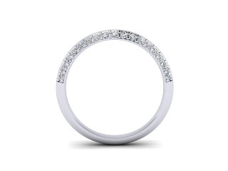 Semi-Set Diamond Wedding Ring in 18ct. White Gold: 2.7mm. wide with Round Milgrain-set Diamonds - 3