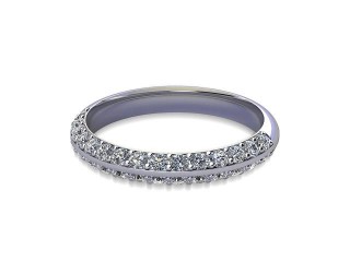 Half-Set Diamond Wedding Ring in 18ct. White Gold: 3.0mm. wide with Round Milgrain-set Diamonds-W88-05043.30