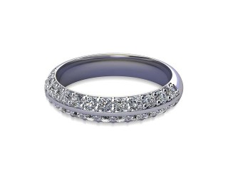 Semi-Set Diamond Wedding Ring in 18ct. White Gold: 4.0mm. wide with Round Milgrain-set Diamonds-W88-05043.40
