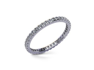 Full-Set Diamond Wedding Ring in 18ct. White Gold: 1.7mm. wide with Round Split Claw Set Diamonds - 12
