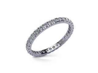 Full-Set Diamond Wedding Ring in 18ct. White Gold: 1.9mm. wide with Round Split Claw Set Diamonds - 12