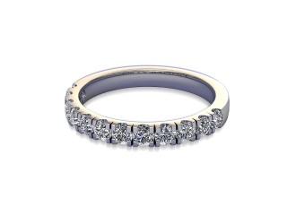Semi-Set Diamond Wedding Ring in 18ct. White Gold: 2.6mm. wide with Round Split Claw Set Diamonds-W88-05045.26