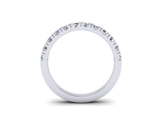 Semi-Set Diamond Wedding Ring in 18ct. White Gold: 2.6mm. wide with Round Split Claw Set Diamonds - 3