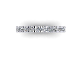 Semi-Set Diamond Wedding Ring in 18ct. White Gold: 2.6mm. wide with Round Split Claw Set Diamonds - 9