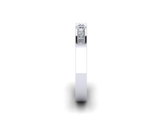 Semi-Set Diamond Wedding Ring in 18ct. White Gold: 3.0mm. wide with Princess Channel-set Diamonds - 6