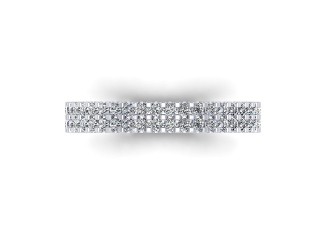 Full-Set Diamond Wedding Ring in 18ct. White Gold: 3.2mm. wide with Round Shared Claw Set Diamonds - 9