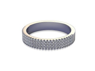 Semi-Set Diamond Wedding Ring in 18ct. White Gold: 3.6mm. wide with Round Milgrain-set Diamonds-W88-05211.36