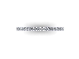 Semi-Set Diamond Wedding Ring in 18ct. White Gold: 1.7mm. wide with Round Shared Claw Set Diamonds - 9