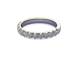 Half-Set Diamond Wedding Ring in 18ct. White Gold: 2.6mm. wide with Round Shared Claw Set Diamonds-W88-05215.26