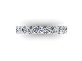 Semi-Set Diamond Wedding Ring in 18ct. White Gold: 3.1mm. wide with Round Shared Claw Set Diamonds - 9