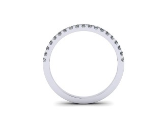 Semi-Set Diamond Wedding Ring in 18ct. White Gold: 1.7mm. wide with Round Shared Claw Set Diamonds - 3