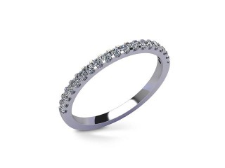 Semi-Set Diamond Wedding Ring in 18ct. White Gold: 1.7mm. wide with Round Shared Claw Set Diamonds - 12