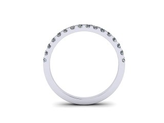 Semi-Set Diamond Wedding Ring in 18ct. White Gold: 1.9mm. wide with Round Shared Claw Set Diamonds - 3