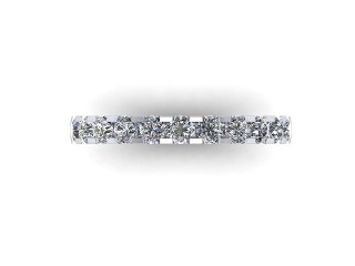 Semi-Set Diamond Wedding Ring in 18ct. White Gold: 2.6mm. wide with Round Shared Claw Set Diamonds - 9