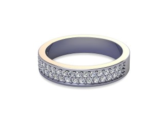Semi-Set Diamond Wedding Ring in 18ct. White Gold: 4.0mm. wide with Round Milgrain-set Diamonds