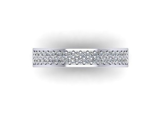 Semi-Set Diamond Wedding Ring in 18ct. White Gold: 4.0mm. wide with Round Milgrain-set Diamonds - 9