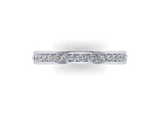 Full-Set Diamond Wedding Ring in 18ct. White Gold: 2.8mm. wide with Round Channel-set Diamonds - 9