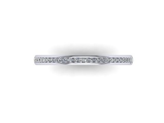 Semi-Set Diamond Wedding Ring in 18ct. White Gold: 2.0mm. wide with Round Channel-set Diamonds - 9