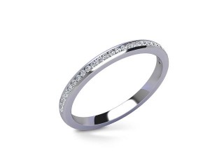 Semi-Set Diamond Wedding Ring in 18ct. White Gold: 2.0mm. wide with Round Channel-set Diamonds - 12