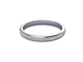 Half-Set Diamond Wedding Ring in 18ct. White Gold: 2.2mm. wide with Round Channel-set Diamonds-W88-05309.22