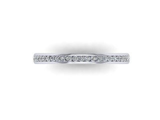 Semi-Set Diamond Wedding Ring in 18ct. White Gold: 2.2mm. wide with Round Channel-set Diamonds - 9
