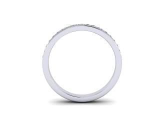 Semi-Set Diamond Wedding Ring in 18ct. White Gold: 2.7mm. wide with Round Channel-set Diamonds - 3