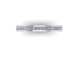Semi-Set Diamond Wedding Ring in 18ct. White Gold: 2.7mm. wide with Round Channel-set Diamonds - 9