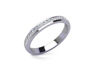 Semi-Set Diamond Wedding Ring in 18ct. White Gold: 2.7mm. wide with Round Channel-set Diamonds - 12