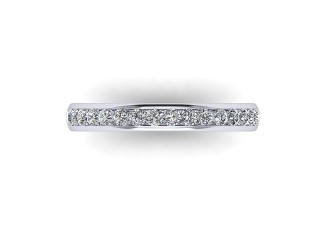 Semi-Set Diamond Wedding Ring in 18ct. White Gold: 2.9mm. wide with Round Channel-set Diamonds - 9