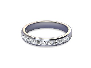 Half-Set Diamond Wedding Ring in 18ct. White Gold: 3.1mm. wide with Round Channel-set Diamonds-W88-05309.31