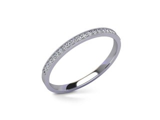 Semi-Set Diamond Wedding Ring in 18ct. White Gold: 1.8mm. wide with Round Milgrain-set Diamonds - 3